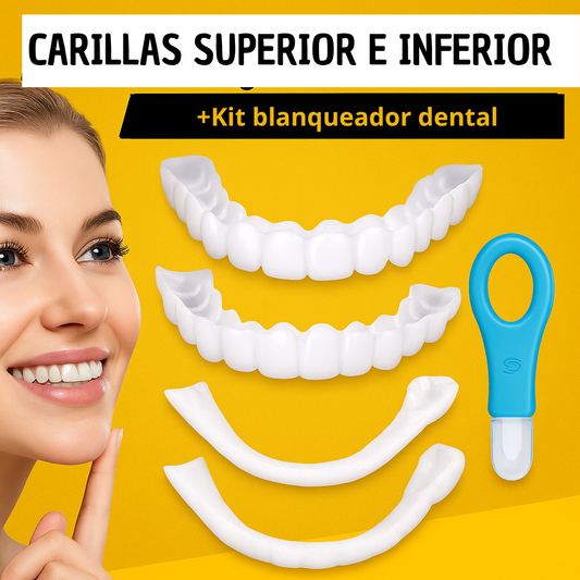 carillas inferior y superiror + kit blanqueador
